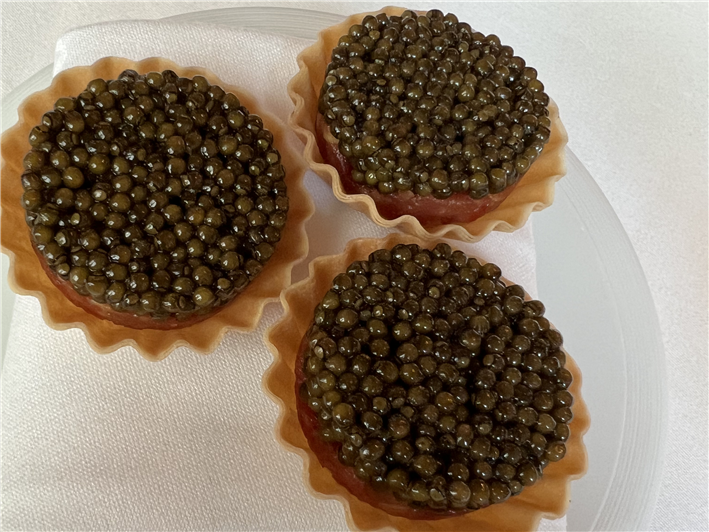 beef tartare and caviar